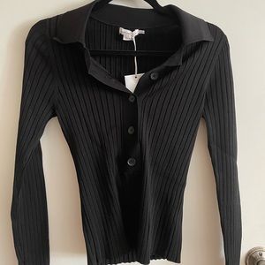 Good American black long sleeve with collar